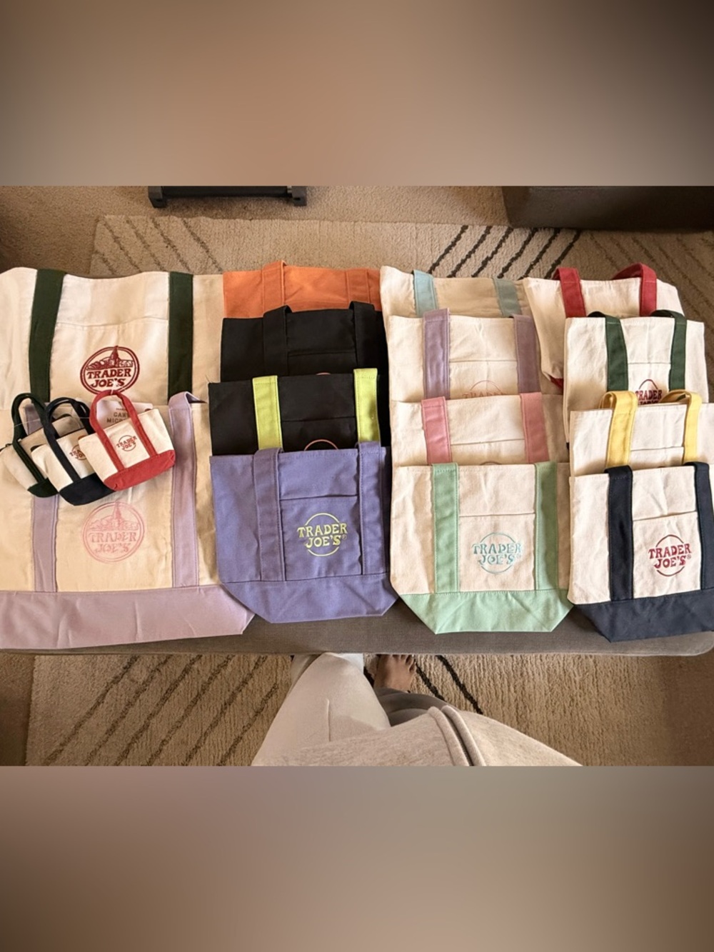 RARE! Complete set of Trader Joe’s, famous canvas tote bags! Open to Offers!